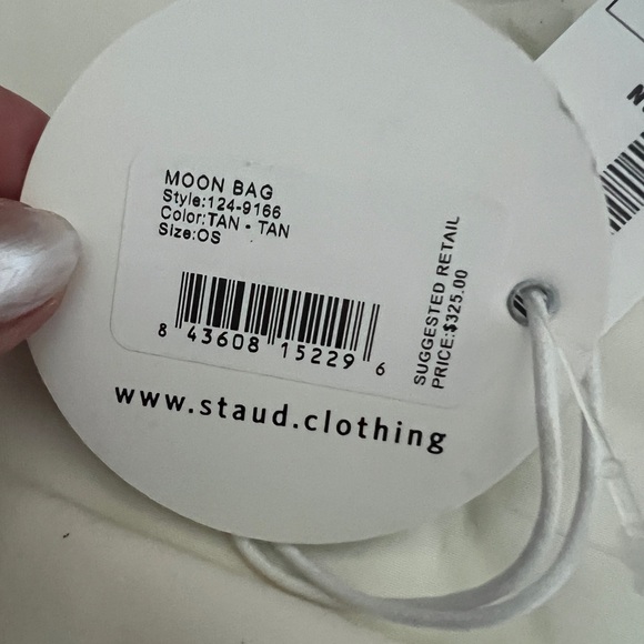 Staud Moon Bag tan lizzard embossed NWT - Picture 8 of 16